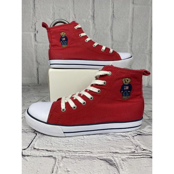 Polo by Ralph Lauren Kids Red Canvas Sneakers - Picture 1 of 11